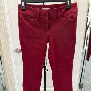 Loft Size 0 Skinny Ankle jeans - red. Stretch fabric